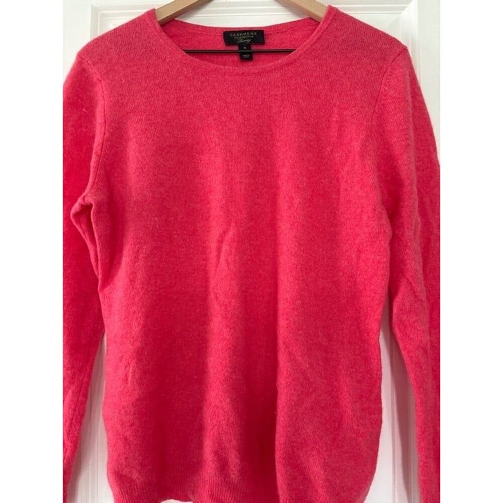 Charter Club Luxury 100% Cashmere sweater pink coral blush sz XL